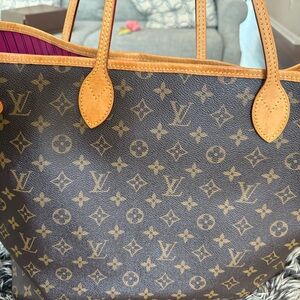 Louis Vuitton Brown Monogram Tote with Tan Handles